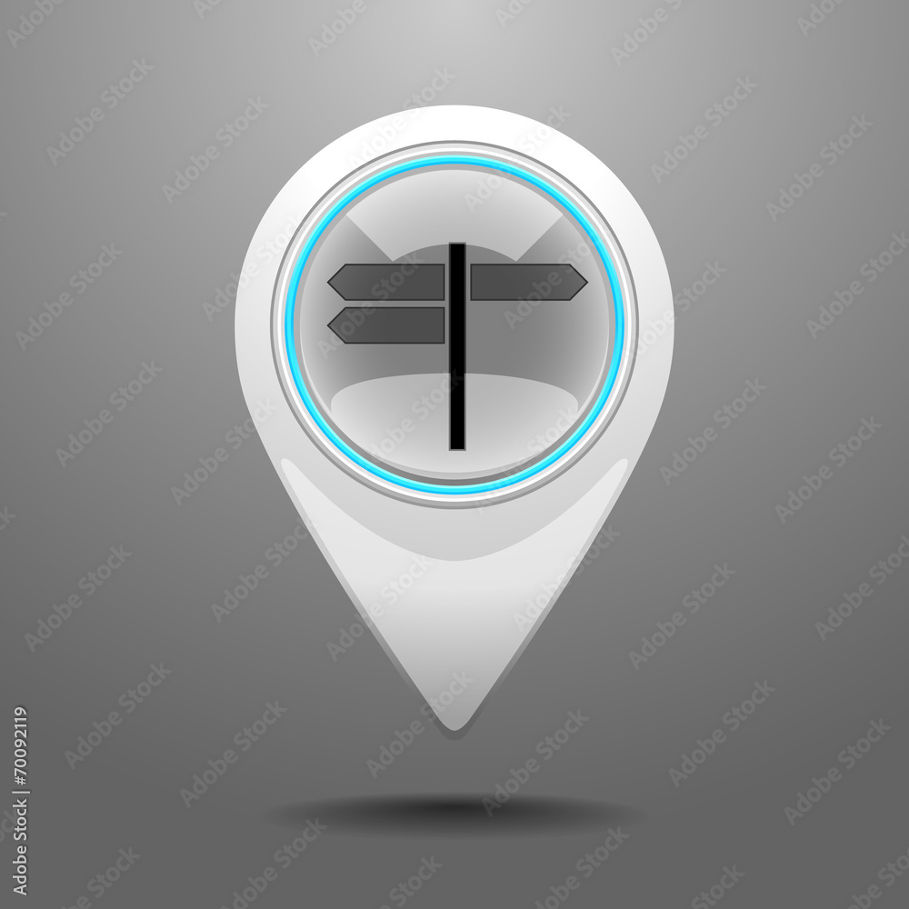 Fototapeta premium Glossy Crossroad Icon