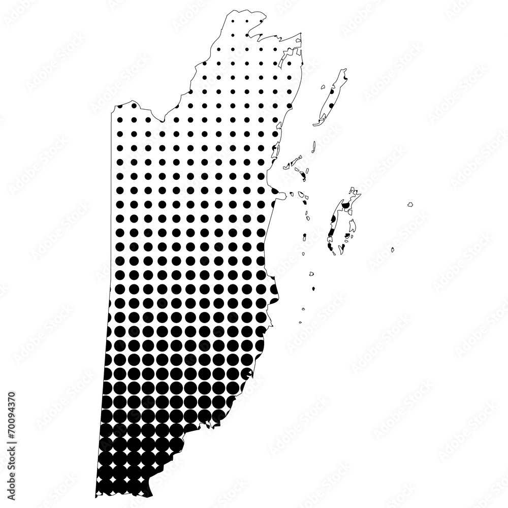 Illustration of map with halftone dots - Belize. Illustration of map with halftone dots - Belize.