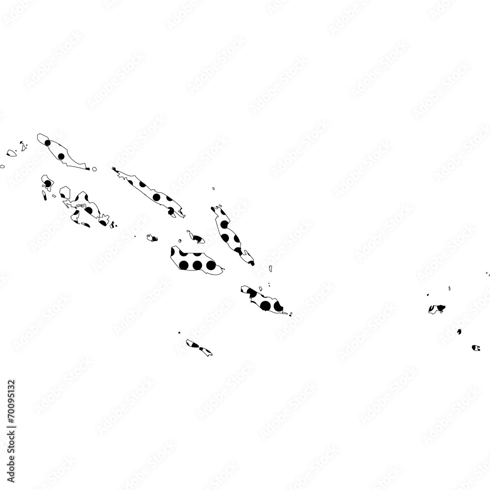 Obraz premium Illustration of map with halftone dots - Solomon Islands.