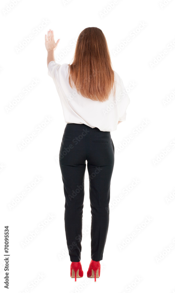 back view of business woman. back view of business woman.