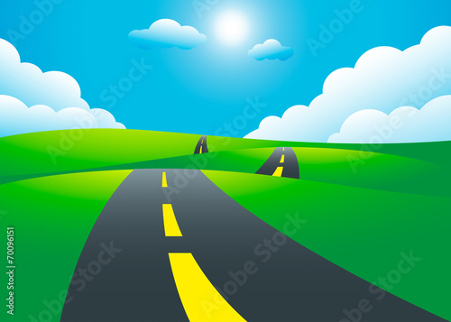 Road on the hills landscape...
