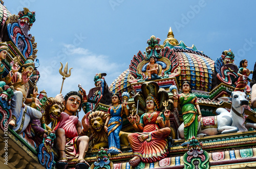 Detail of the Sri Mariamman Temple in Chinatown  Singapore