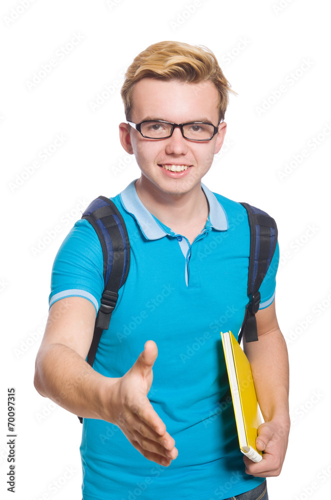 Young student isolated on the white background Young student isolated on the white background