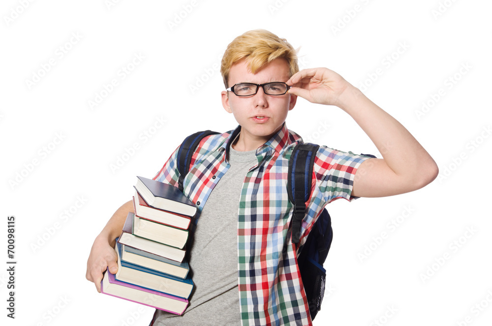 Young student isolated on the white background Young student isolated on the white background