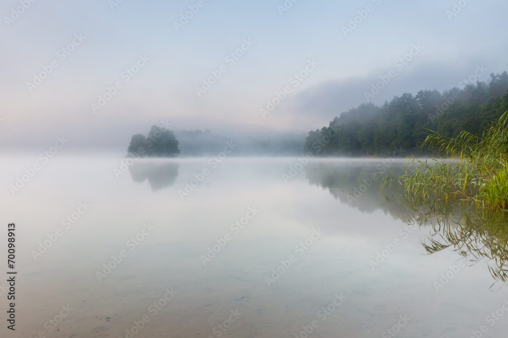 Lake sunrise in Poland. Mazury Landscape