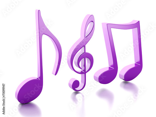 music note 3D. Isolated on white background