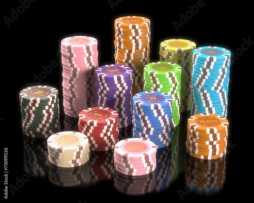 Gambling chips. Clipping path included.