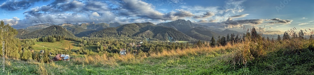 Tatra Mountains - Panorama with view on Giewont Tatra Mountains - Panorama with view on Giewont