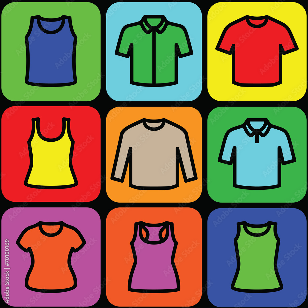 Set of t-shirts icon vector Set of t-shirts icon vector
