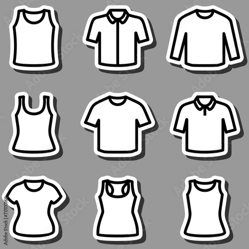 Set of t-shirts icon vector