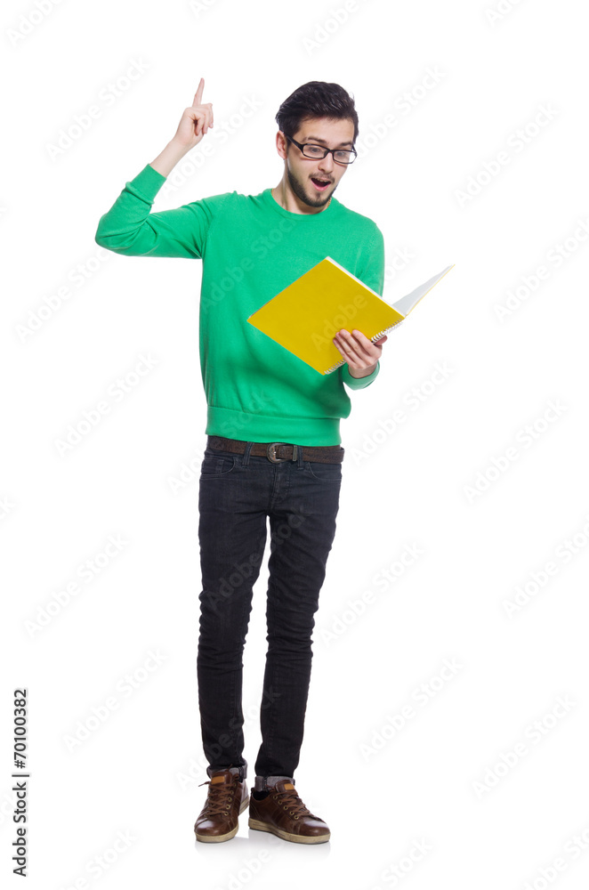 Young student isolated on the white background Young student isolated on the white background