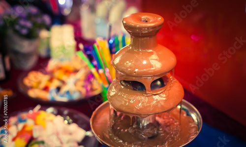 Vibrant Picture of Chocolate Fountain Fontain on childen kids bi photo