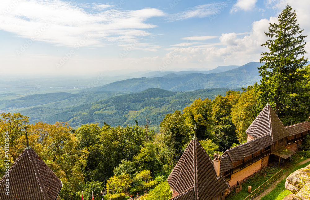 View of Vosges mountains from Haut-Koenigsbourg Castle - France View of Vosges mountains from Haut-Koenigsbourg Castle - France
