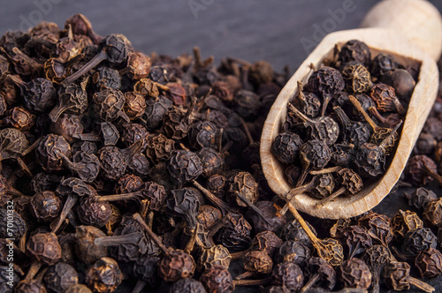 Black Peppercorn (Cubeb) Isolated on white background