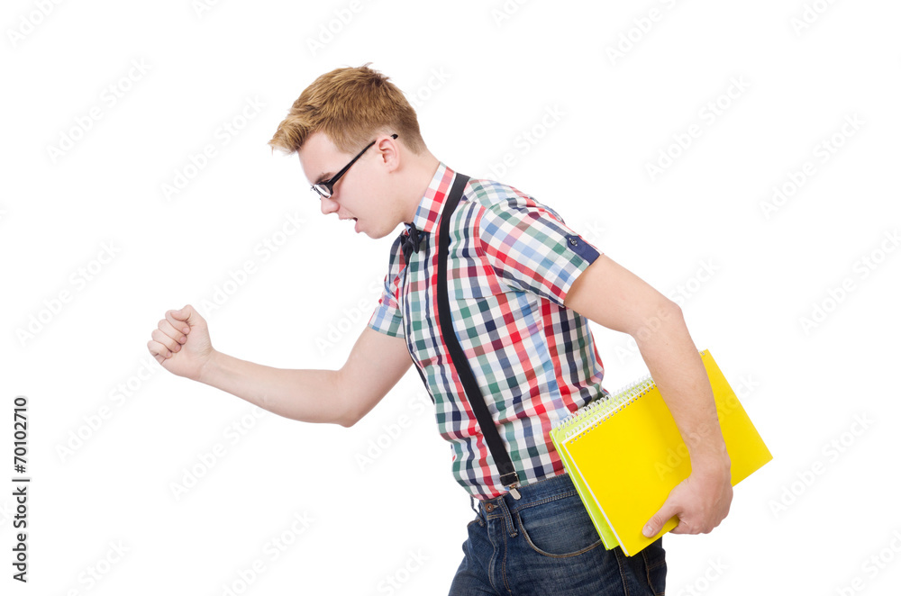 Young student isolated on the white background Young student isolated on the white background