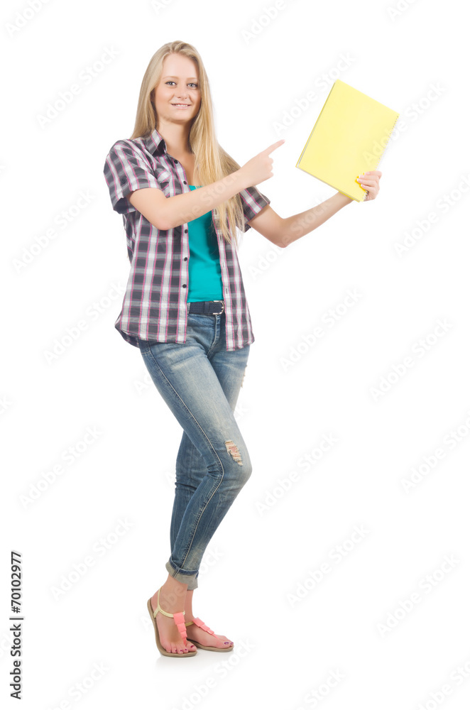 Young student isolated on the white background Young student isolated on the white background