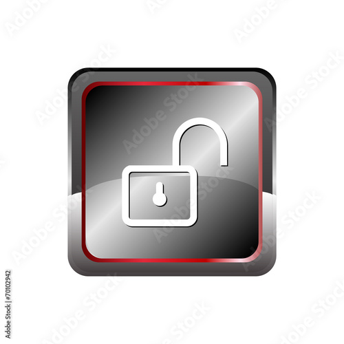 Unlock icon button vector with Rectangular