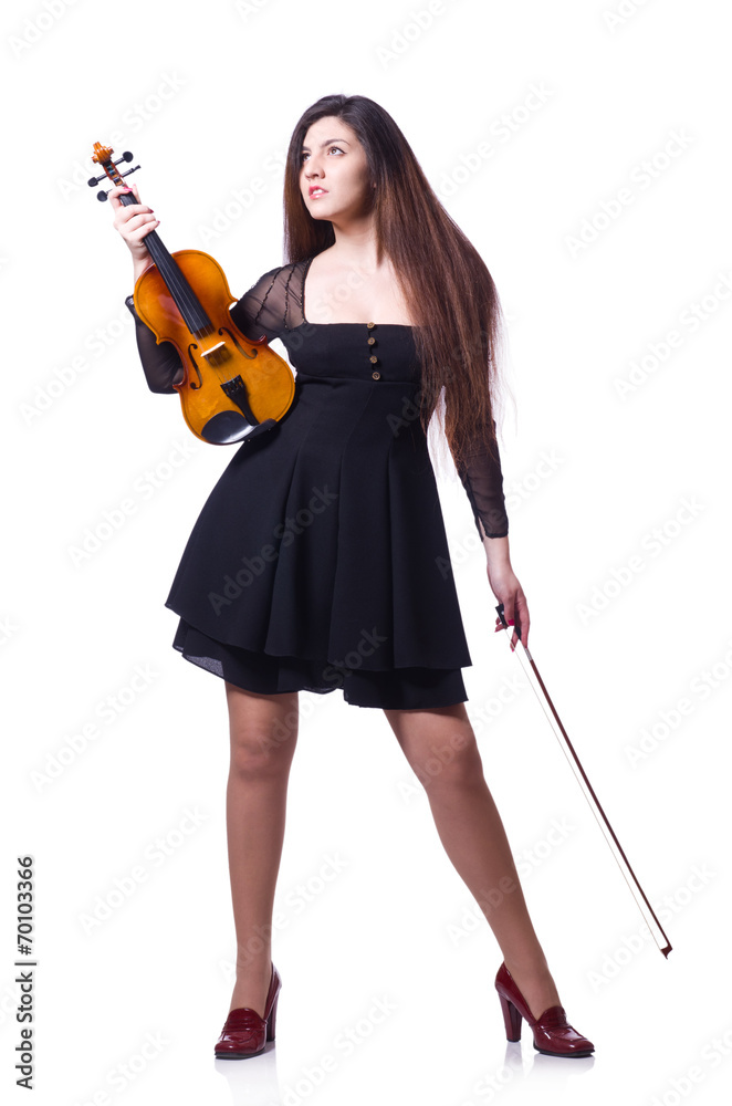 Woman playing violin isolated on the white Woman playing violin isolated on the white