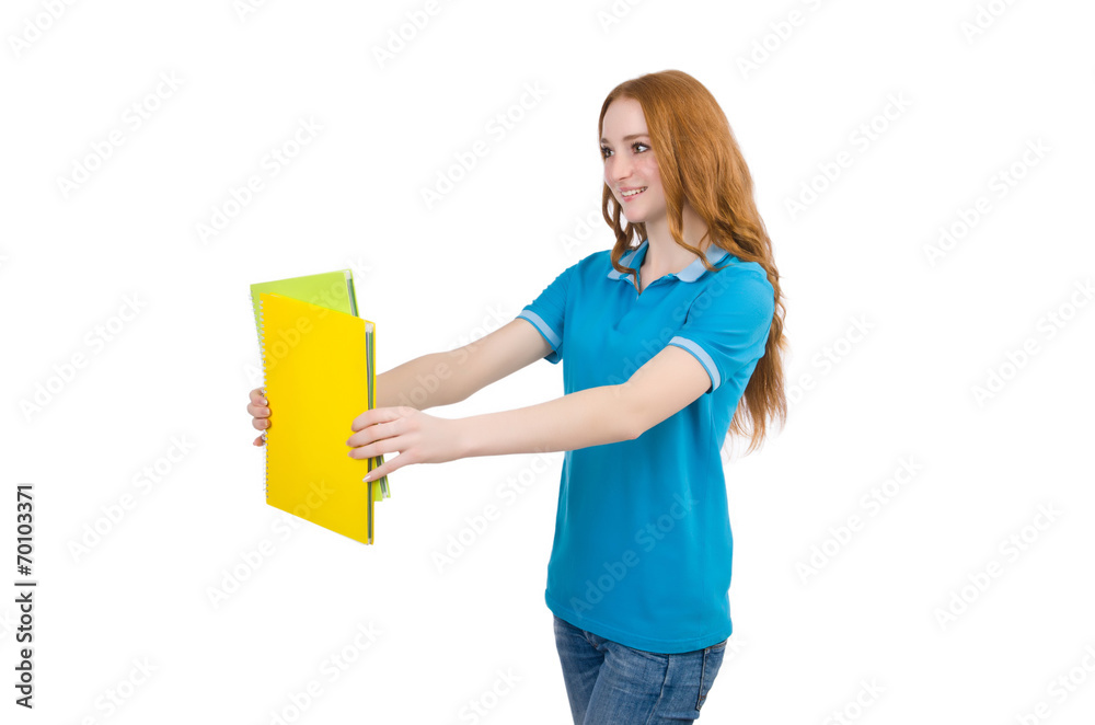 Young student isolated on the white background Young student isolated on the white background