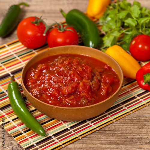 Bowl of red salsa