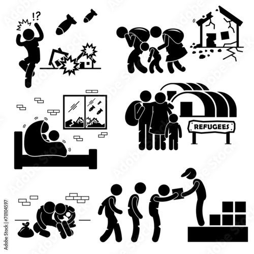 Refugees Evacuee War Cliparts