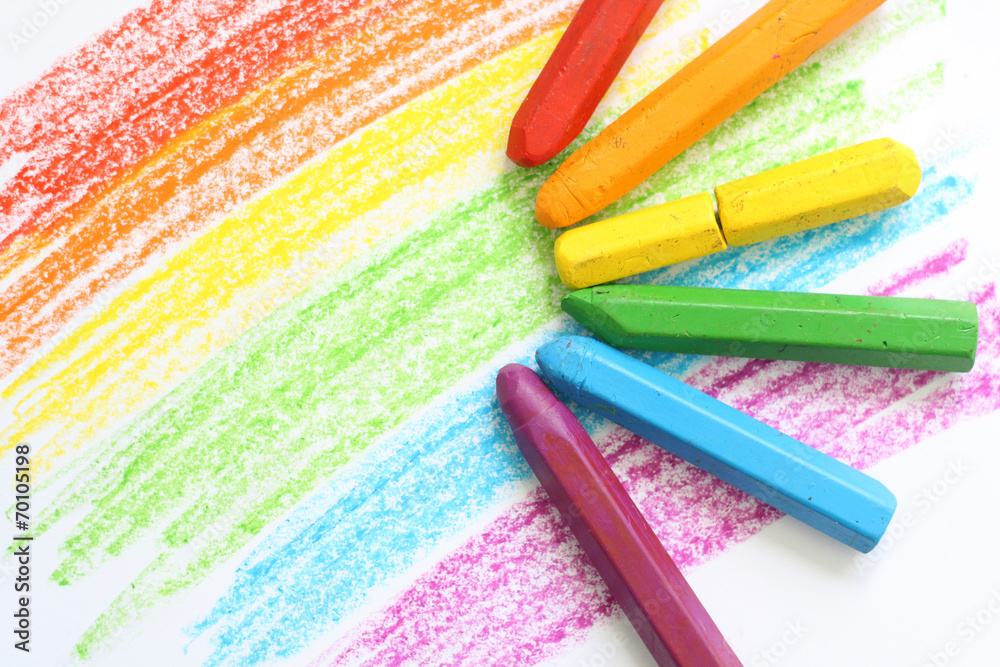 Fototapeta premium Colored crayon drawing