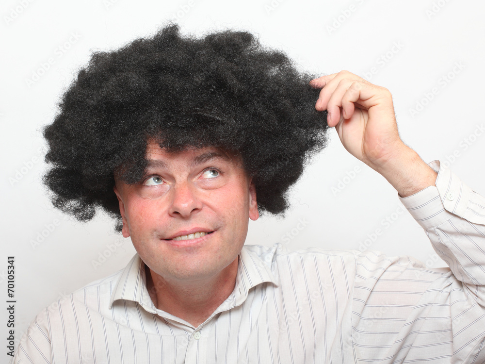 Man with beautiful hair. Condition after using new shampoo.