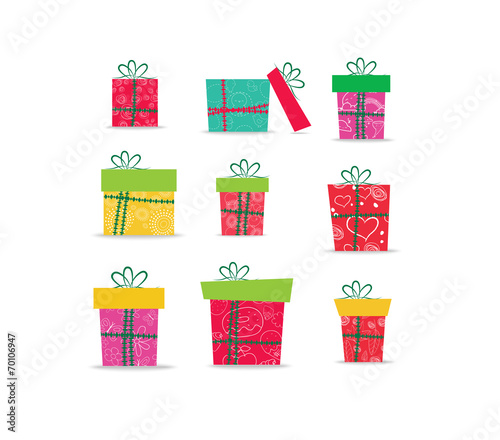 set of christmas gifts for design