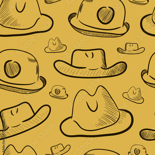 Seamless texture with hats