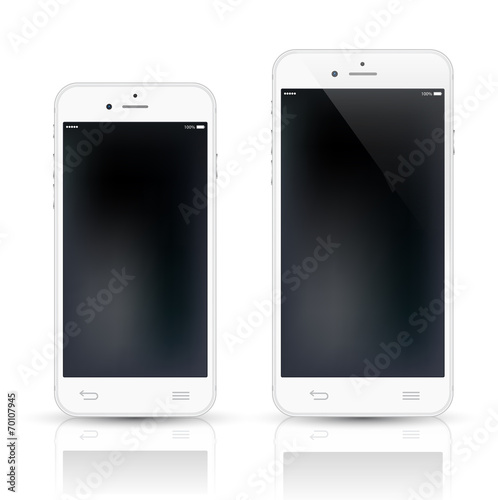 White smartphone realistic mockup