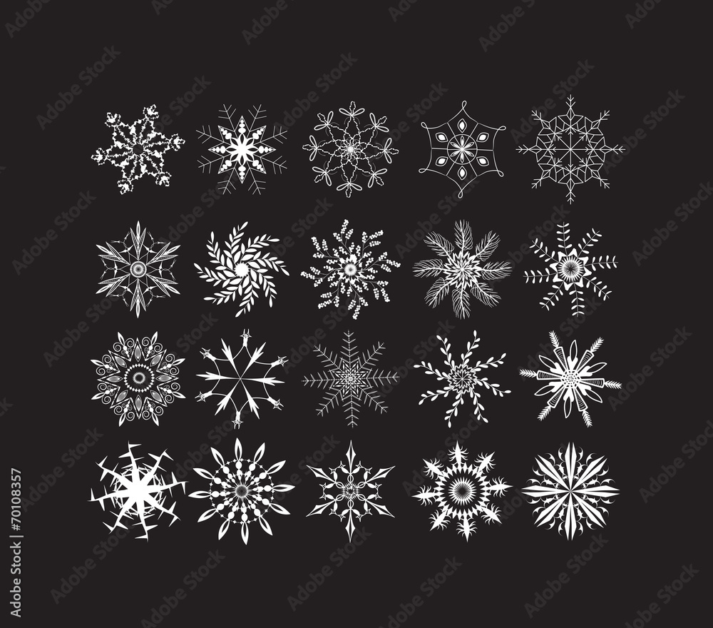 Beautiful snowflakes set for christmas winter design Beautiful snowflakes set for christmas winter design