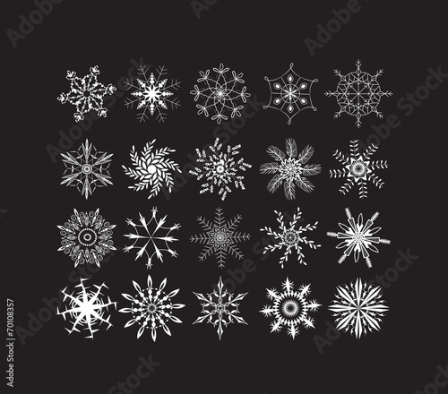 Beautiful snowflakes set for christmas winter design