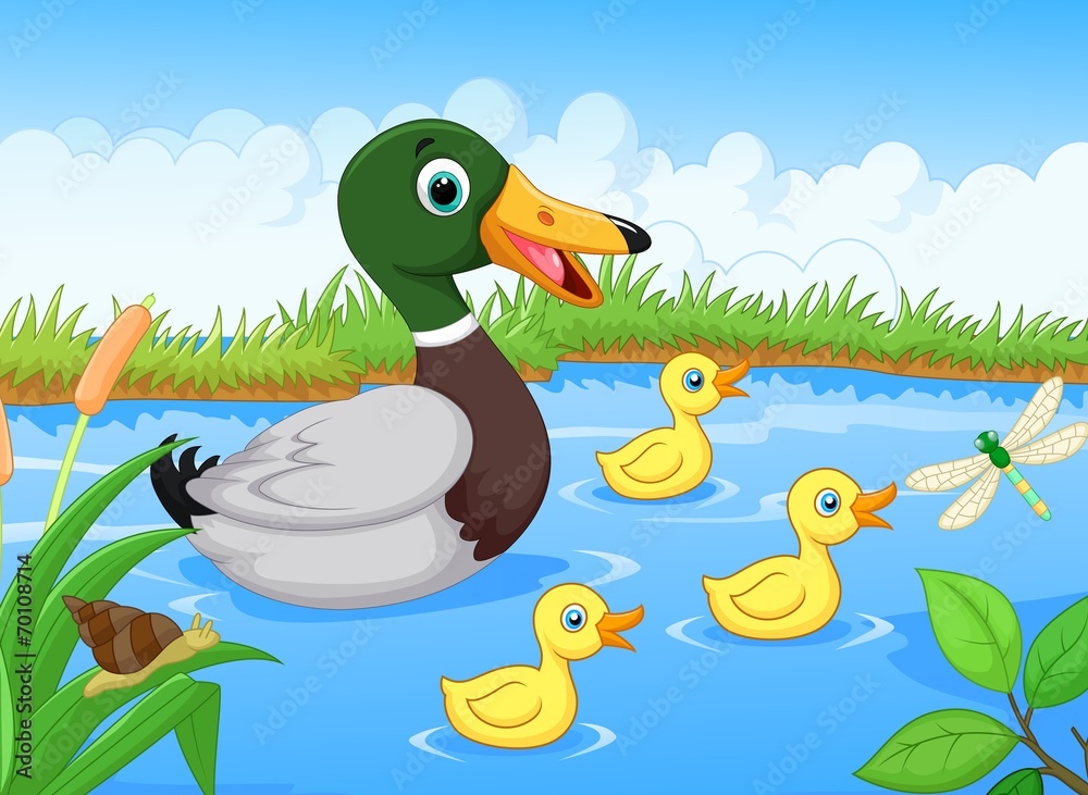 Cartoon duck Stock Vector | Adobe Stock