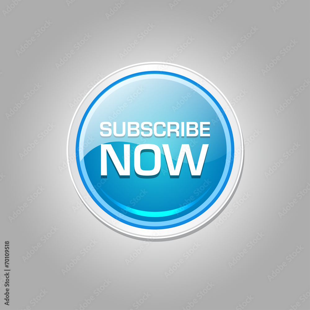 Subscribe Now Glossy Shiny Circular Vector Button