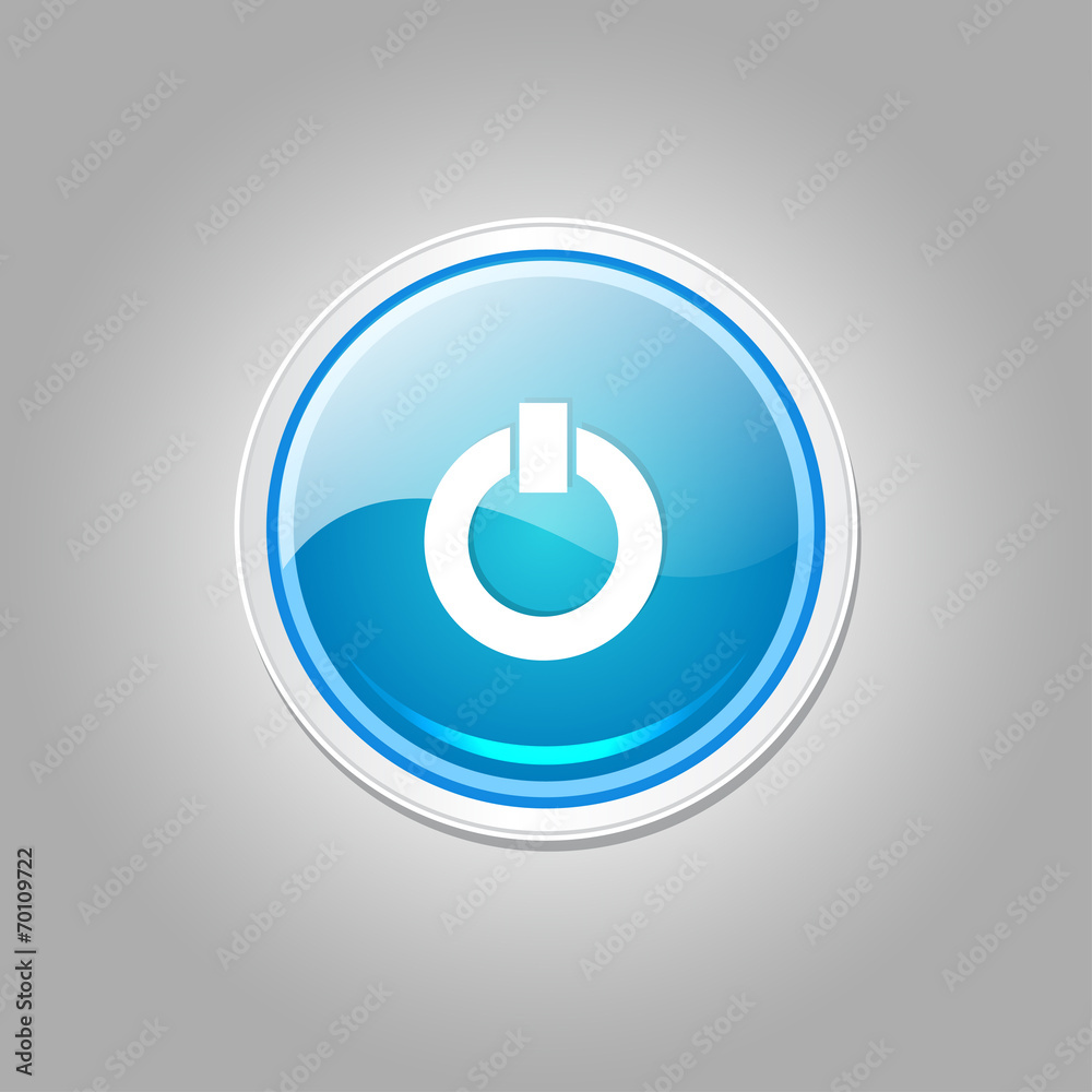 Power Circular Vector Blue Web Icon Button Power Circular Vector Blue Web Icon Button