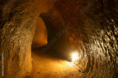 Cu Chi tunnel with underground dugout