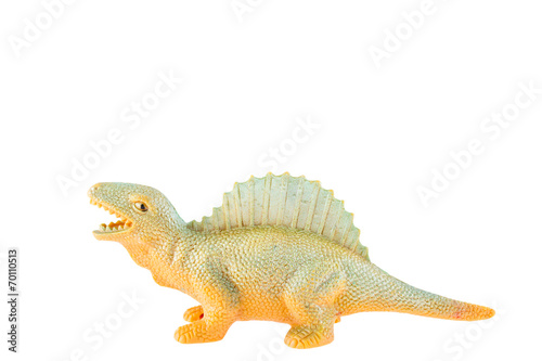 Plastic dinosaur isolated on white background