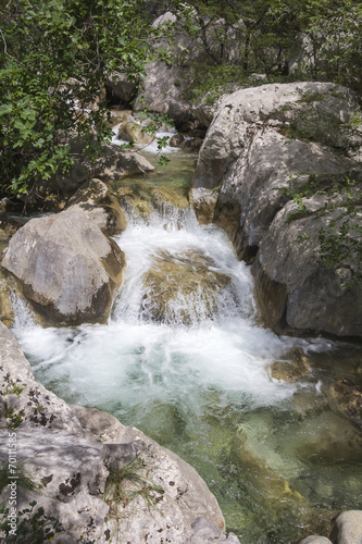 Small waterfall on mountain stream