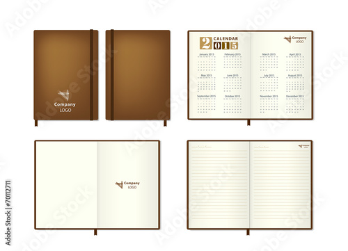 leather diary Vector photo