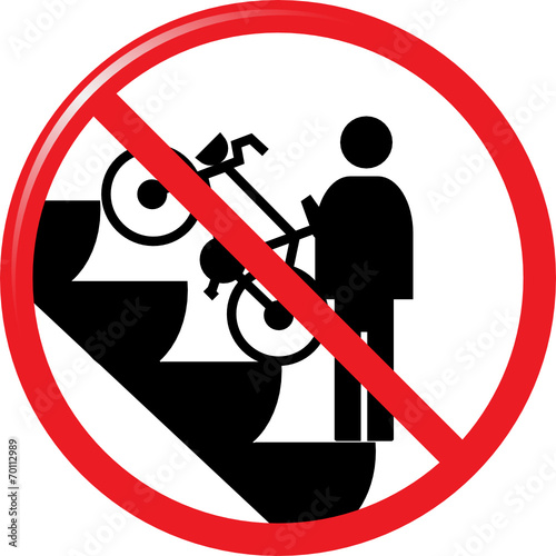 prohibited the bike on the escalator
