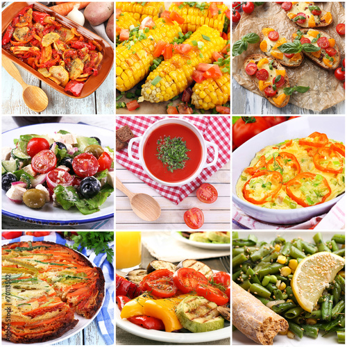 Collage of vegetable dishes