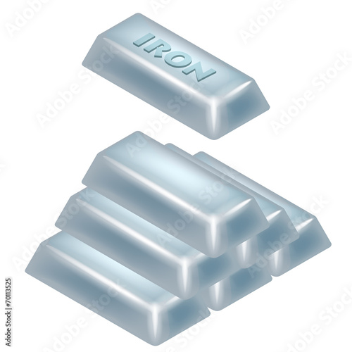 iron bar pyramid 3D design isolated