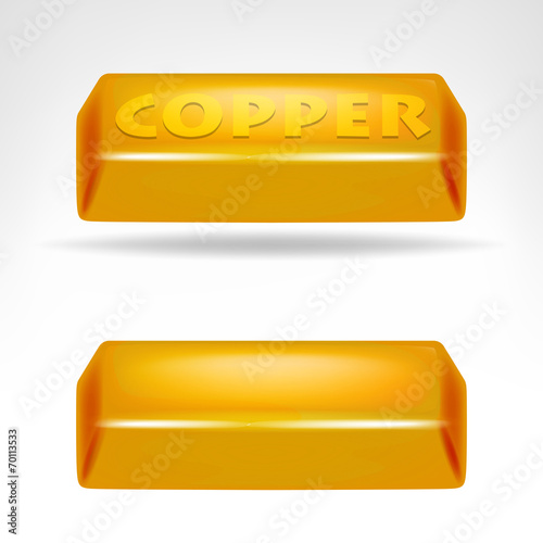 copper bar 3D design isolated