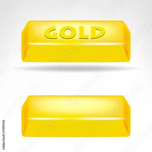 gold bar 3D design isolated