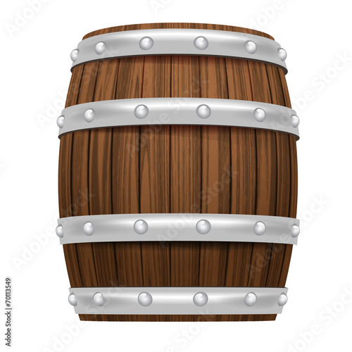 wooden barrel object 3D design isolated