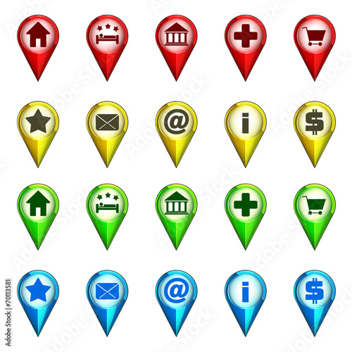 destination icon navigation collection vector