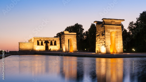 The Temple of Debod in Madrid at sunset