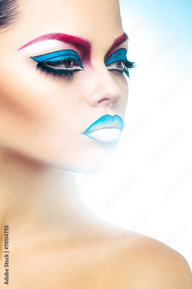 Voluptuous young adult caucasian girl looking away in studio Voluptuous young adult caucasian girl looking away in studio