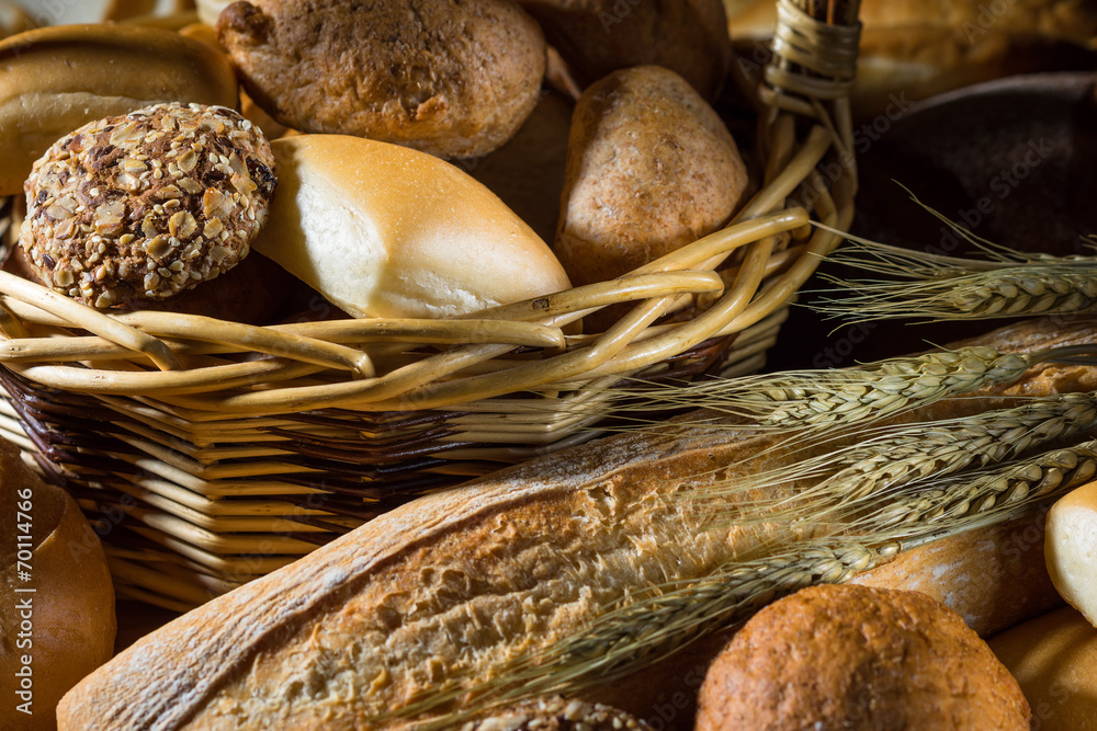 assortment of baked bread