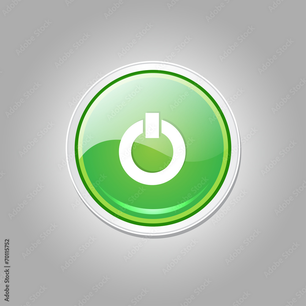 Power Circular Vector Green Web Icon Button Power Circular Vector Green Web Icon Button